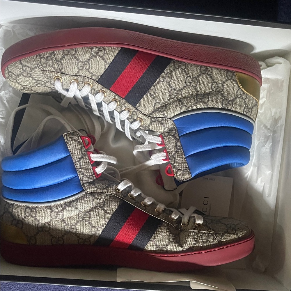 Gucci Beige, Red, Blue Sneakers